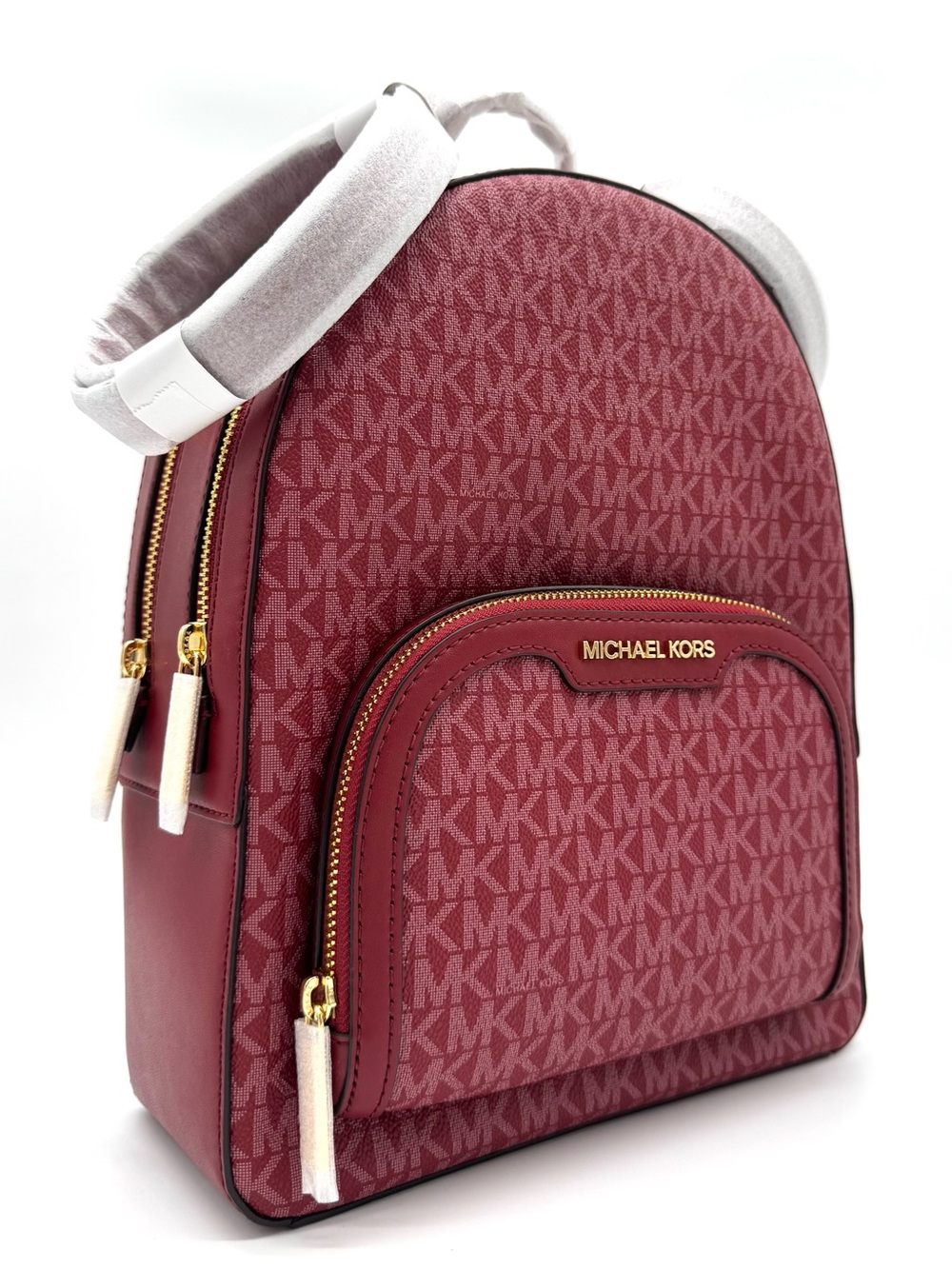 Michael Kors Jaycee Medium Signature Logo Backpack Cherry